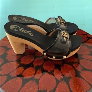 Flogg Black Heel Mule Sandals